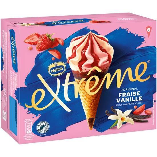 Nestlé - Glace cônes extrême (fraise - vanille)