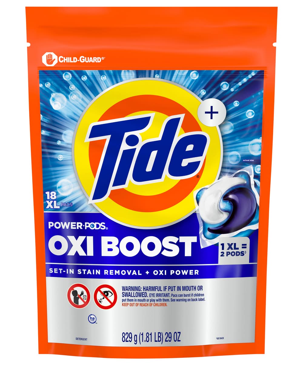 Tide Oxi Boost Power Laundry Detergent Pods (29 oz, 18 ct)