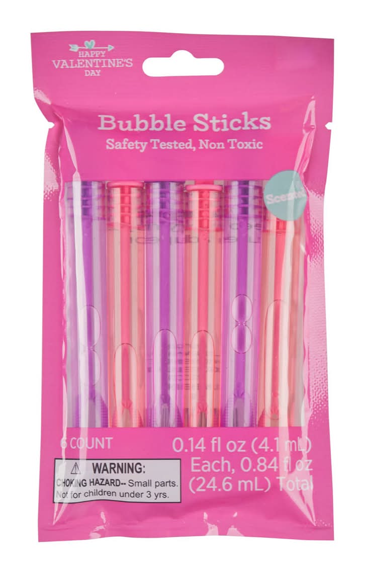 Happy Valentine'S Day Bubble Sticks 6 Ct 0.84 Fl Oz