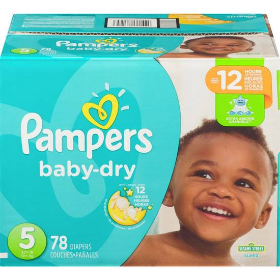 Pampers Baby-Dry Diapers Size 5 (78 ea)