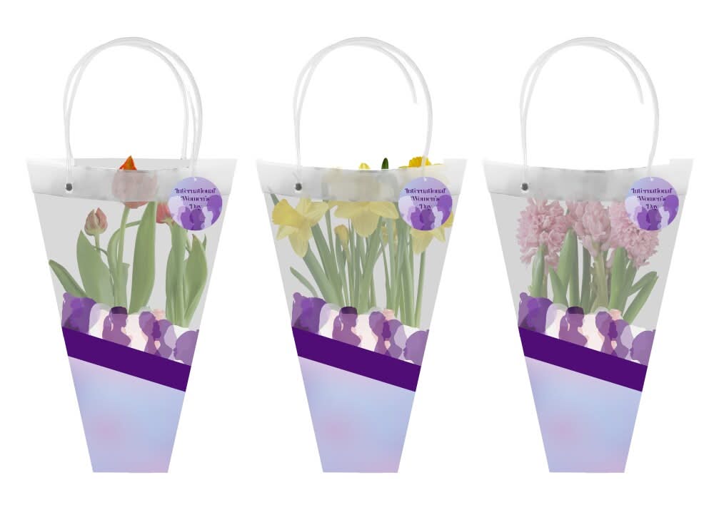Rocket Farms 6" Assorted Spring Bulbs in International Women's Day Bag