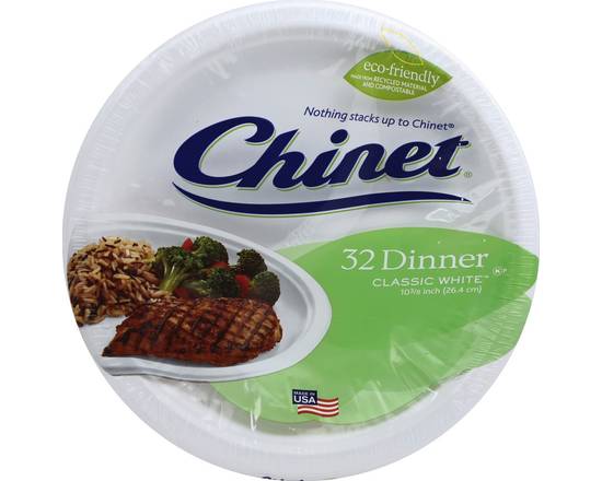 Chinet · 10.3  Classic White Dinner Plates (32 plates)