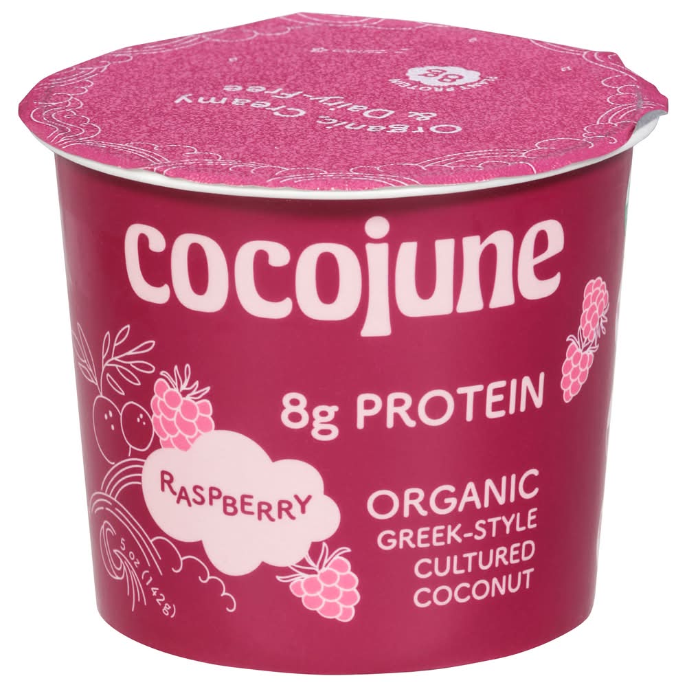 Cocojune Organic Greek-Style Cultured Coconut Yogurt, Raspberry