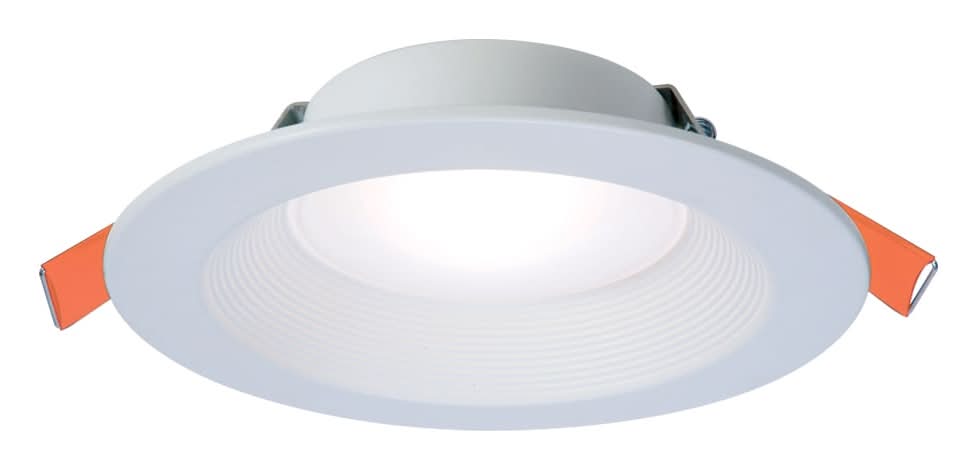 HALO Matte White 6-in 600 -Lumens Switchable Round Dimmable LED Canless Wet rated Recessed Downlight