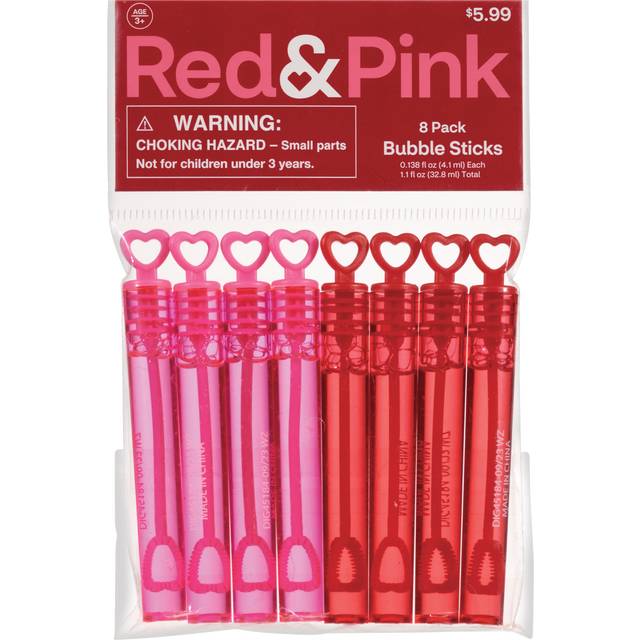 Red & Pink Bubble Sticks, 8pk