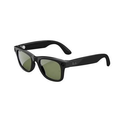 Ray-Ban | Meta Wayfarer Smart Glasses - Shiny Black Frames, Green Lenses