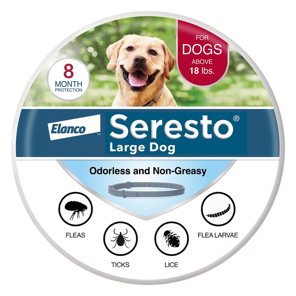 Seresto® Vet-Recommended 8-Month Collar, Flea & Tick Prevention for Large Dogs over 18 lbs (Size: 1 Count)