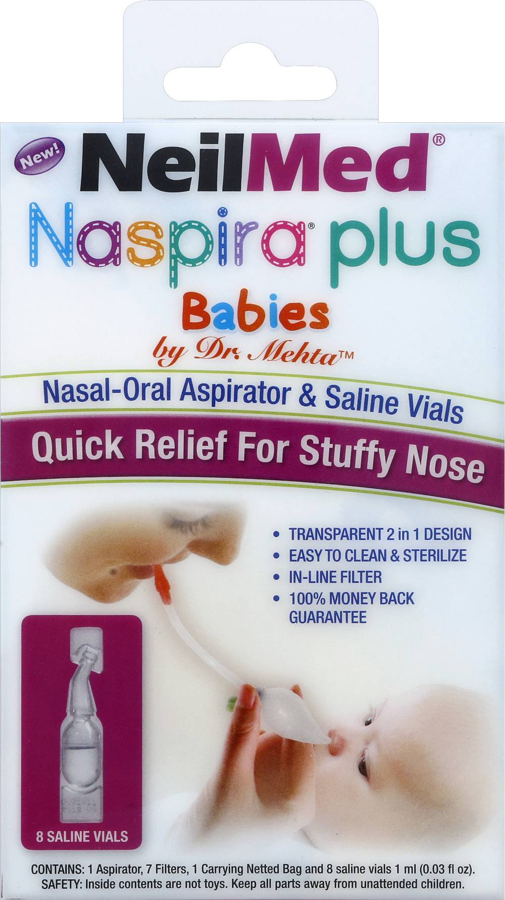 NeilMed Nasal-Oral Aspirator & Saline Vials (0.8 fl oz)