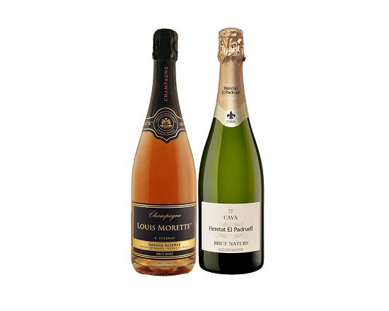 367901：ロゼシャンパン・スパークリングワインの2本セット / Rose Champagne And White Sparkling Wine Set(2types Of Wine)