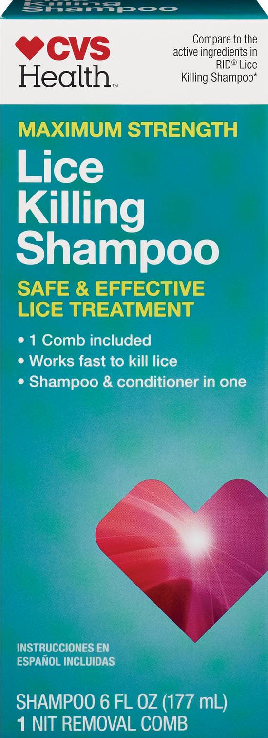 CVS Health Lice Killing Shampoo, Maximum Strength, 6 OZ