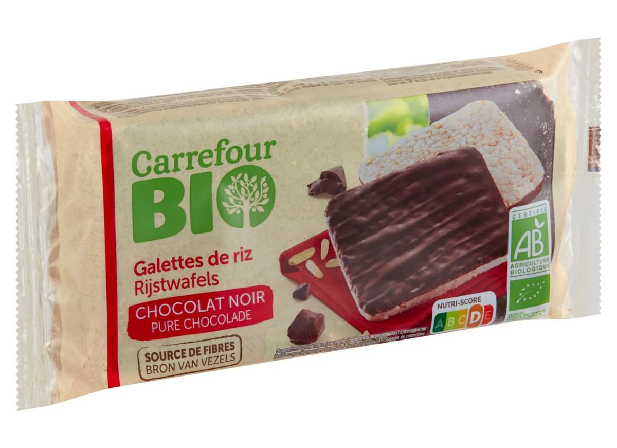 Carrefour Bio Galettes de Riz Chocolat Noir 100 g
