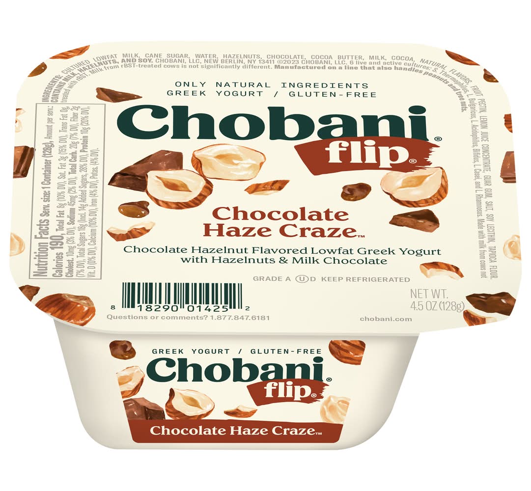 Chobani Flip Craze Low-Fat Greek Yogurt, Chocolate Hazelnut (4.5 oz)