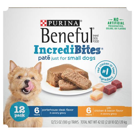 Purina Beneful Incredibites With Chicken and Natural Bacon and Porterhouse Steak Wet Dog Food (12 ct)