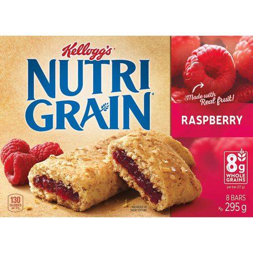 Kellogg's barres de céréales nutri-grain aux framboises (8 unités, 295 g) - nutri-grain cereal bars, raspberry 8 bars (295 g)