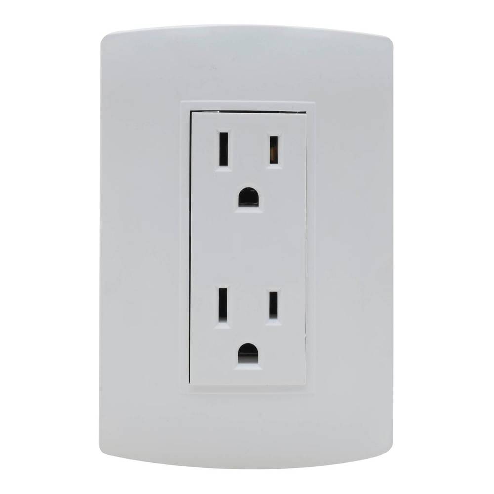 Leviton contacto dúplex con tierra y placa blanco (1 pieza)