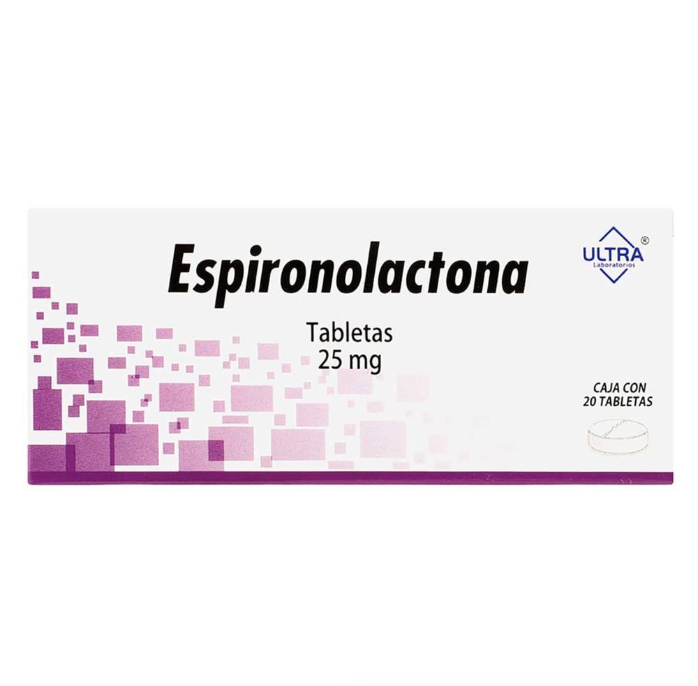 ULTRA Laboratorios · Espironolactona tabletas 25 mg (20 un)