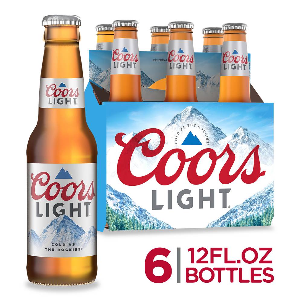 Coors Light Born in the Rockies Lager Beer (6 pack, 12 fl oz)