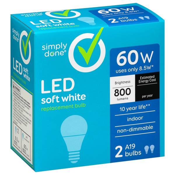 Simply Done 60W LED Soft White Light Bulbs