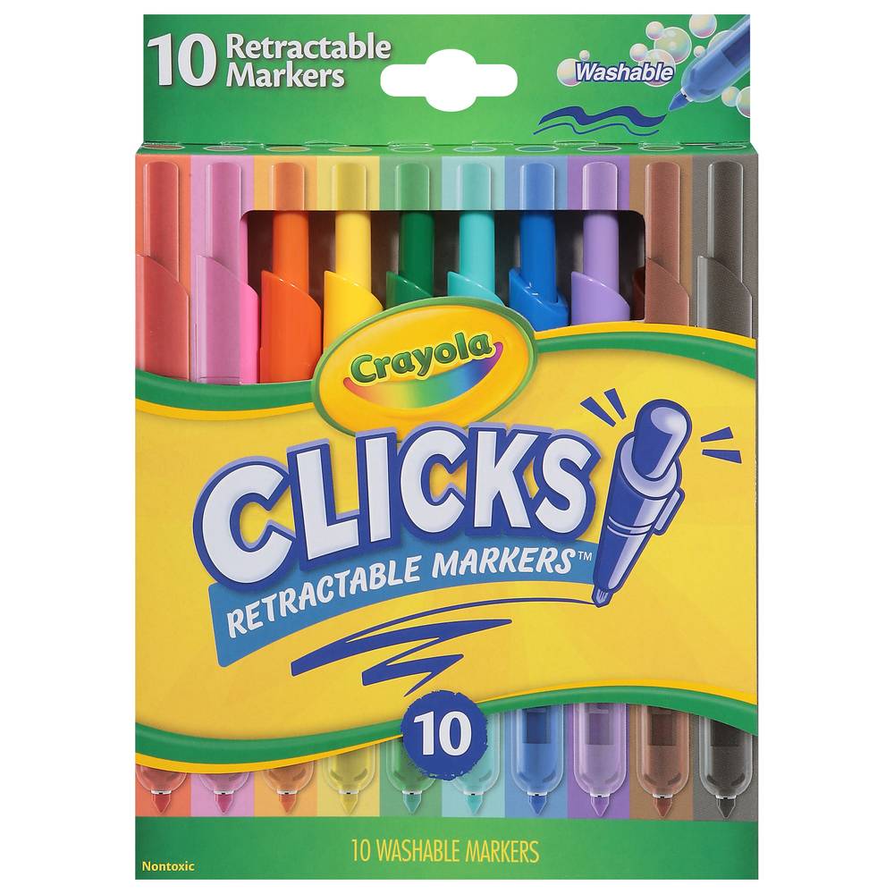 Crayola Washable Markers With Retractable Tips, School Supplies