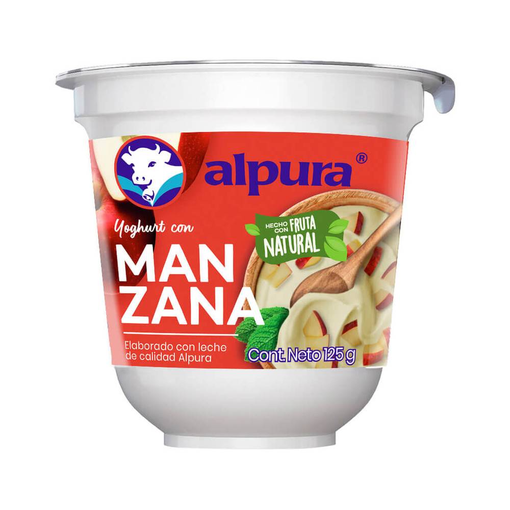 Alpura yoghurt batido con manzana (vaso 125 g)