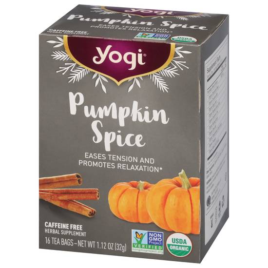 Yogi Caffeine Free Pumpkin Spice Herbal Supplement (1.12 oz, 16 ct)