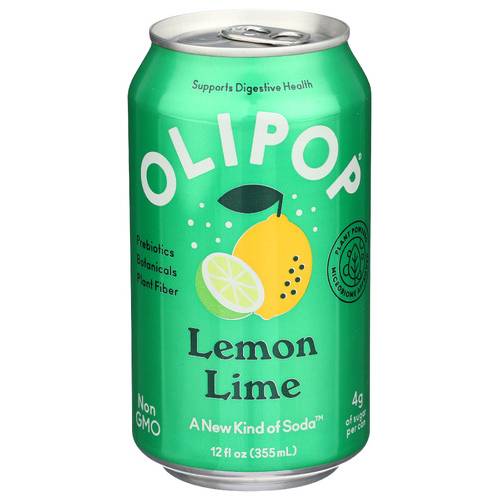 Olipop Lemon Lime Prebiotic Sparkling Tonic