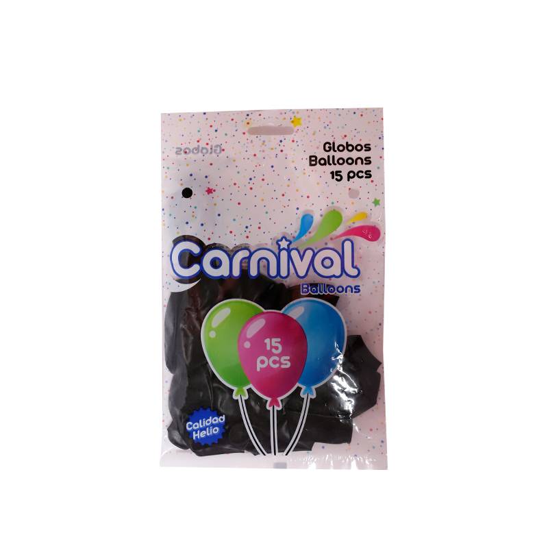 Carnival globos color negro (15 u)