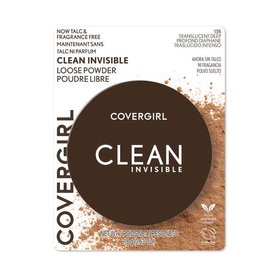 COVERGIRL Clean Invisible Loose Powder, Translucent Deep, 0.63 OZ