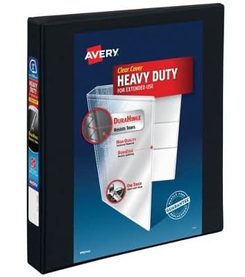 Avery Heavy Duty Nonstick View Ring Binder, Black