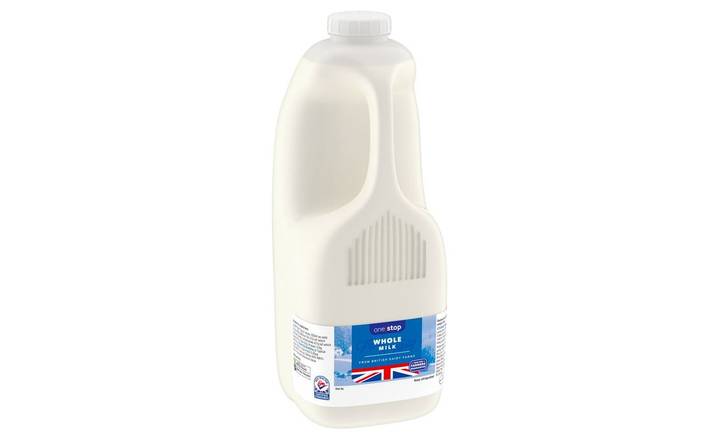One Stop British Whole Milk 2 Litre / 3.5 pints (393877)