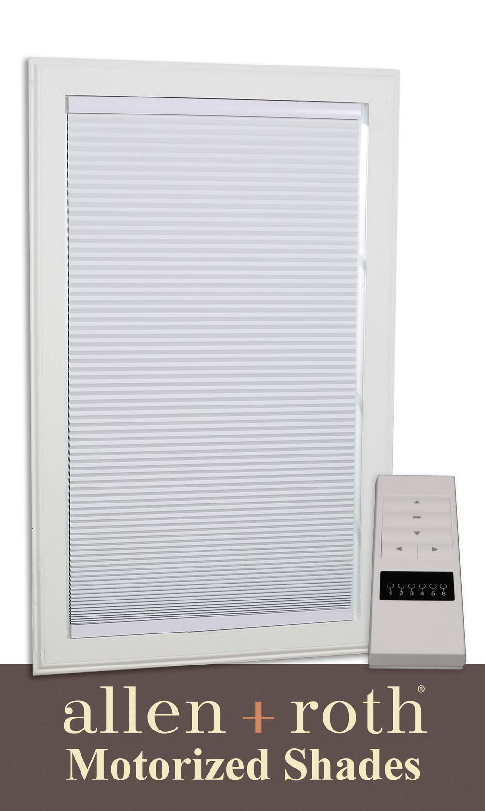 allen + roth 47-in x 72-in White Room Darkening Blackout Cordless Motorized Cellular Shade | 78630