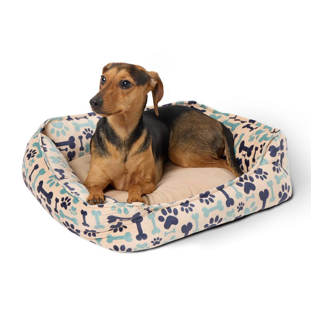 Value Beds Bone and Paw Cuddler Dog Bed ( brown)