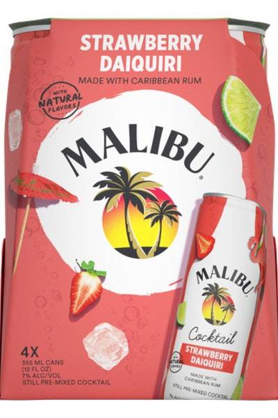 Malibu Strawberry Daiquiri Cocktails (4 pack, 12 fl oz)