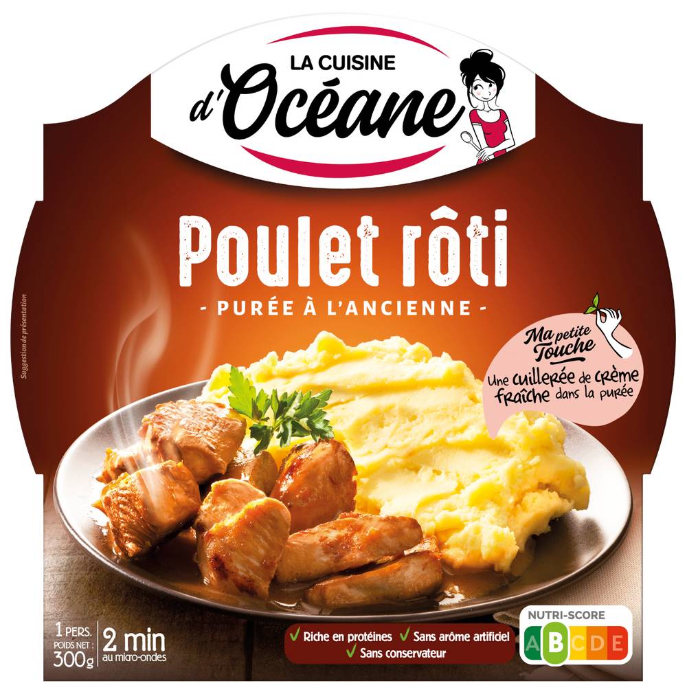 La Cuisine d'Océane - Poulet rôti et sa purée à l'ancienne (300g)