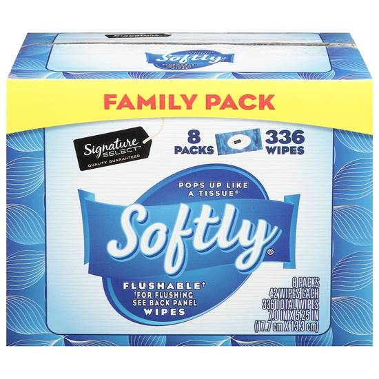 Signature Select Softly Flushable Wipes Family pack (8ct)