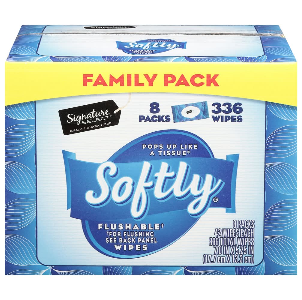 Signature Select Softly Flushable Wipes Family pack