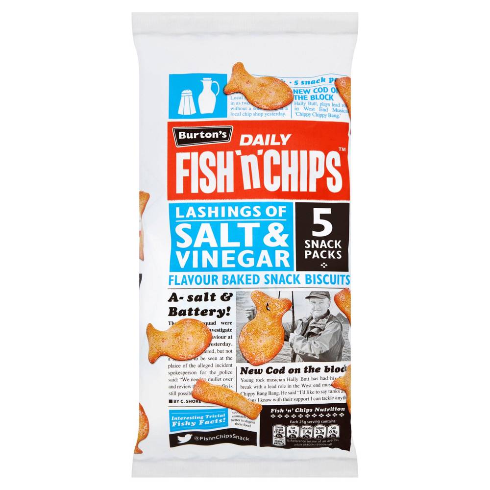 Burtons 5pk Fish 'n' Chips Salt & Vinegar