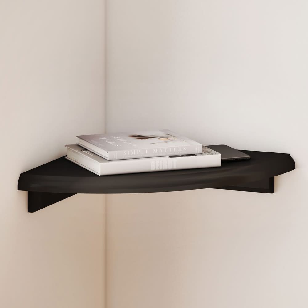 Style Selections 10-in D x 10-in L Black MDF Triangle Corner Bracket Shelf