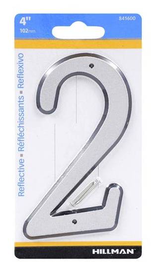 Hillman 4'' Nail-On Reflective House Number 2