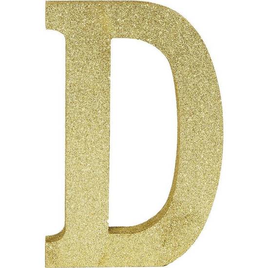 Glitter Gold Letter D Sign