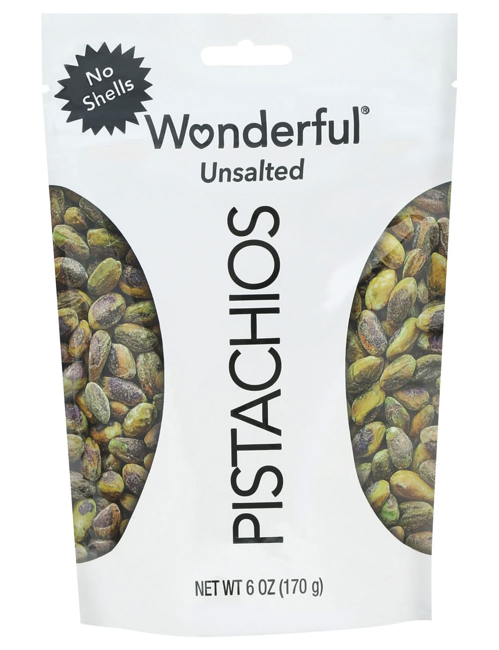 Wonderful No Shells Pistachios, Unsalted (6 oz)