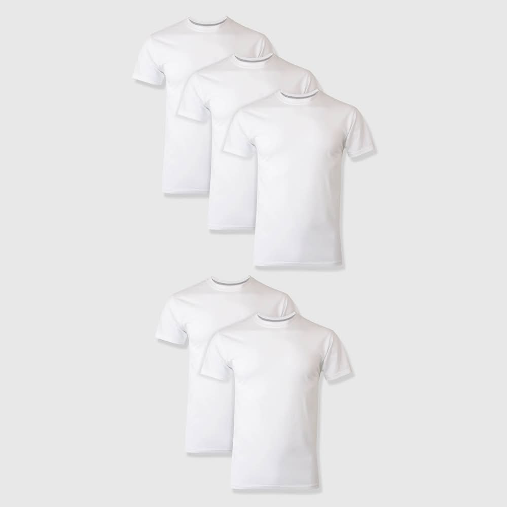 Hanes Premium Slim Fit Crewneck Undershirts, Men, M, White (5 ct)