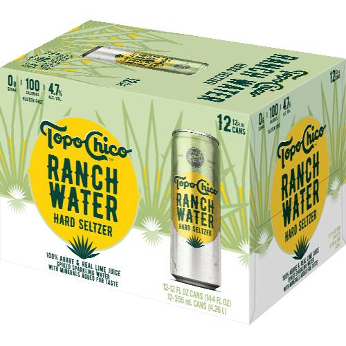 Topo Chico Ranch Water Hard Seltzer 12 Pack Cans