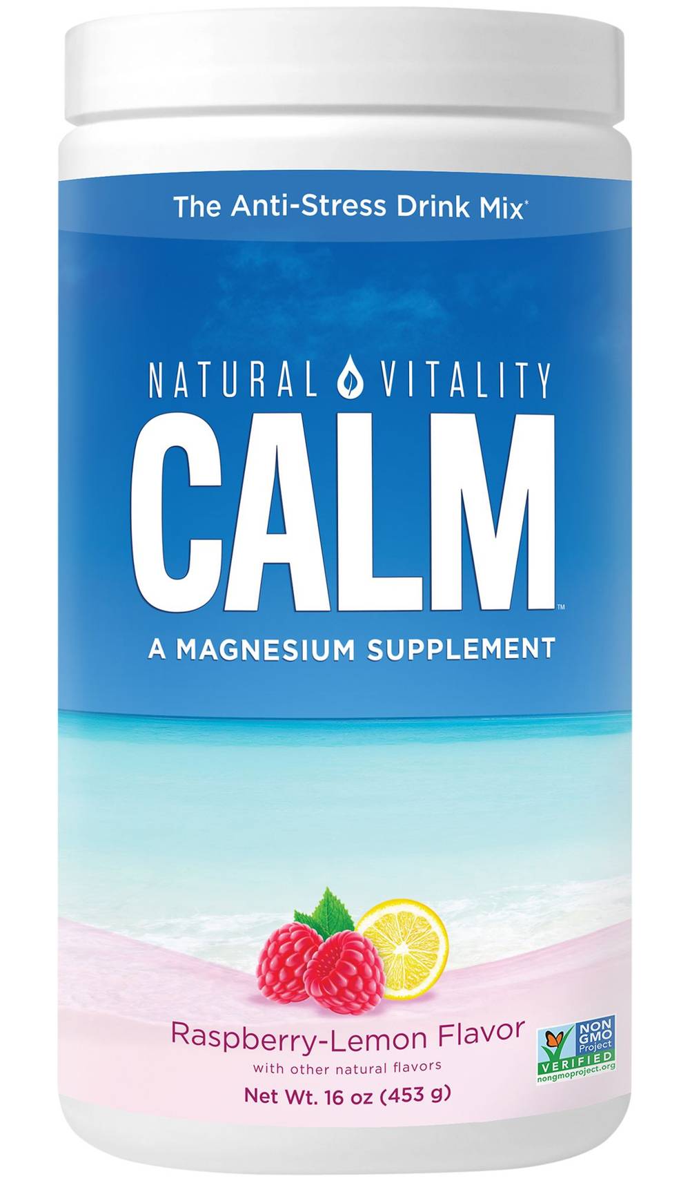 Natural Vitality Calm Magnesium Supplement, Raspberry-Lemon (16 oz)