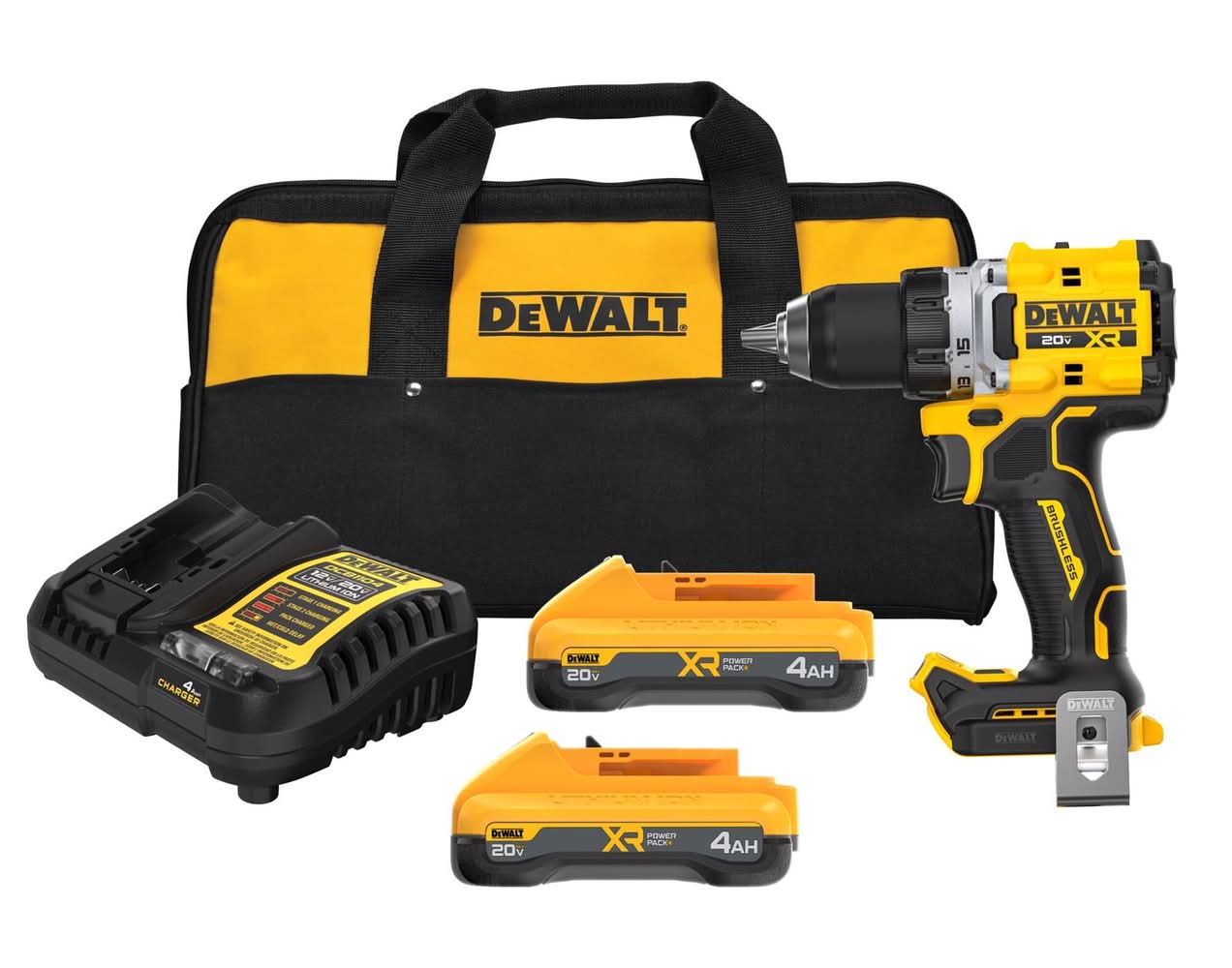 Dewalt 20V Max Xr 1/2 In. Brushless Cordless Drill/Driver Kit (Battery & Charger)