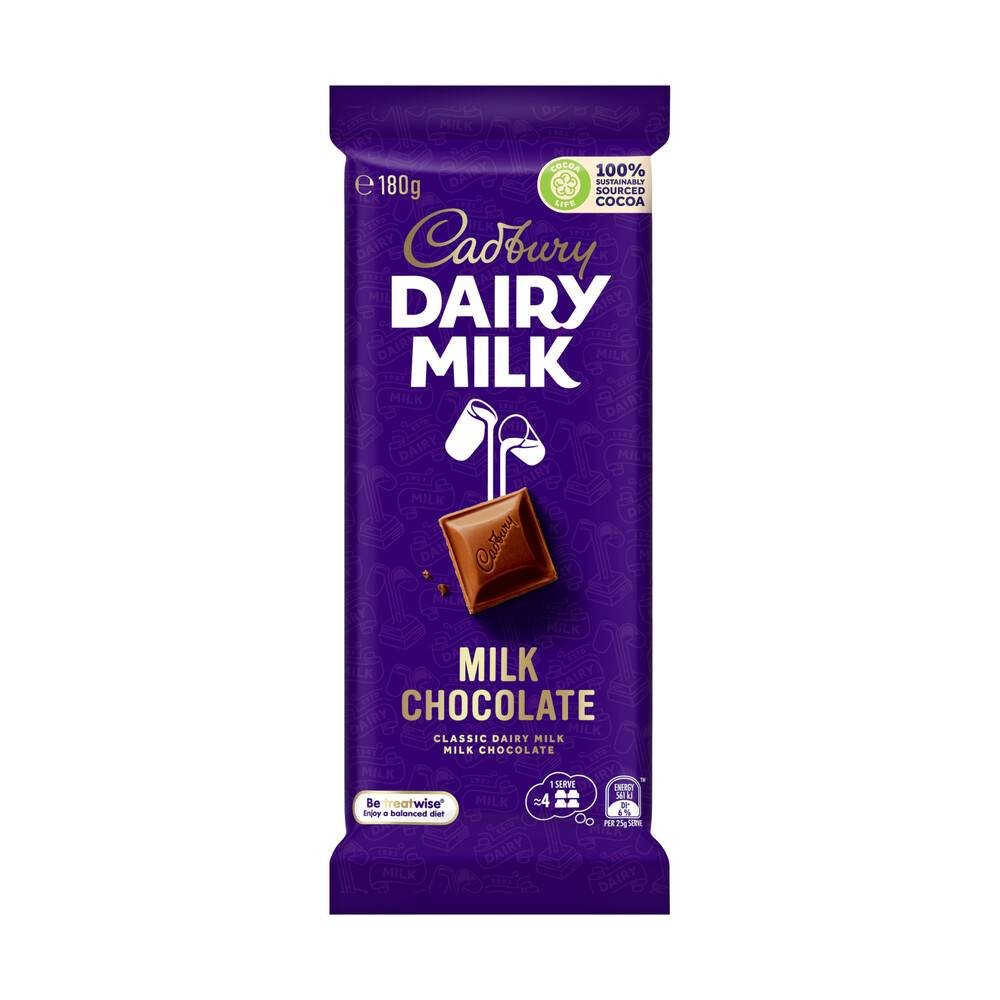 Cadbury Dairy Milk Chocolate Block 180g