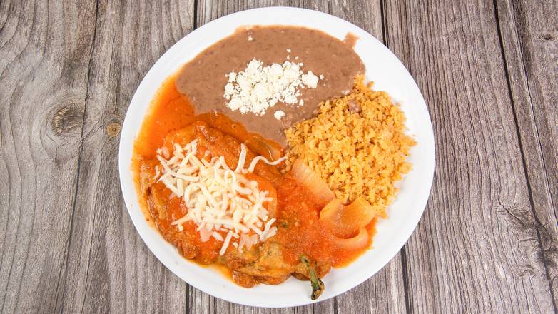 7. 1 Chile Relleno, Arroz Y Frijoles / 7. 1 Chile Relleno, Rice and Beans