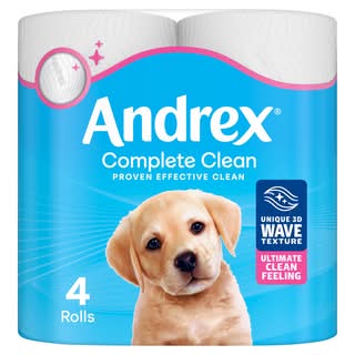 Andrex Unique 3d Wave Classic Clean Toilet Tissue Rolls (4 pack)