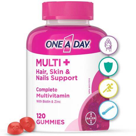 One A Day Multi+ Hair, Skin & Nails Multivitamin Gummies - Daily Vitamin Plus Support For Healthy Hair, Skin And Nails With Biotin And Vitamins A, C, E And Zinc For Women and Men