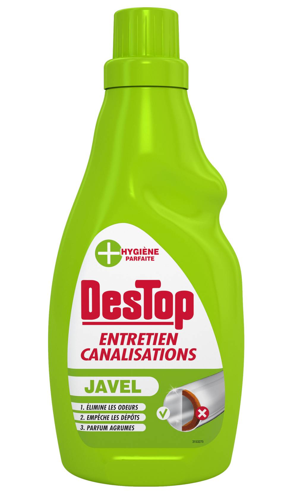 Destop - Gel d'entretien pour pipe à l'eau de javel fraîcheur agrumes (750ml)